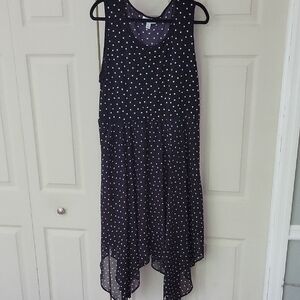 Elle XL Black Polka Dot Sleeveless Dress